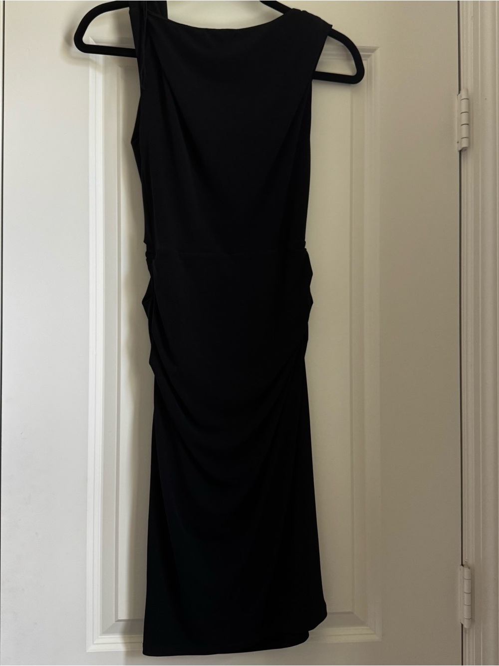 New York and Co Ruched Black Sleeveless Dress